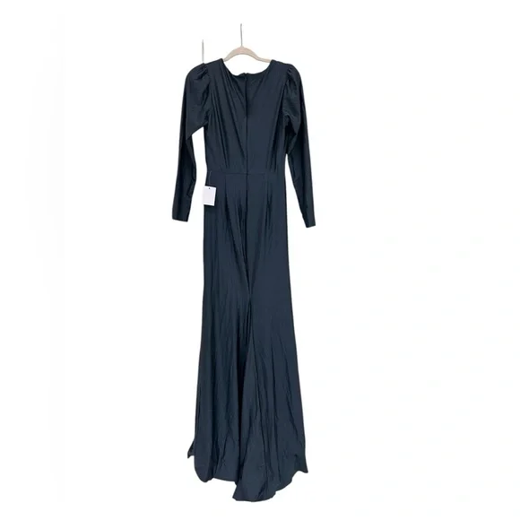 Cynthia + Sahar Yasmeen CS102 Mermaid Satin Gown Midnight Blue M NWT Dress